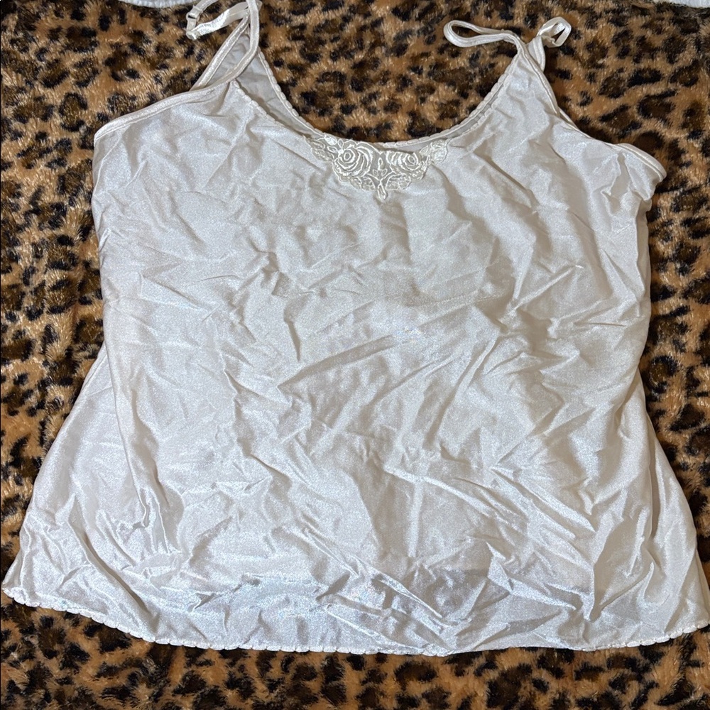 gorgeous white satin cami